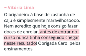 Brigadeiros - Depoimentos e Mockups